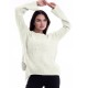 Дамски плетен пуловер с копчета в цвят бял