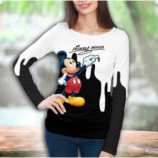 3D дамска блуза принт Mickey Maus