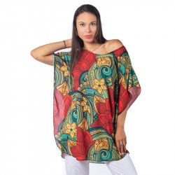 Стилна дамска туника тип пончо с 3D авторски принт Киара