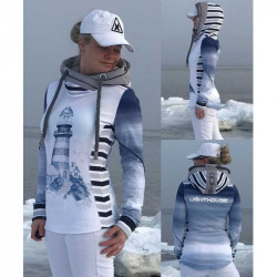 Спортно-елегантен дамски суитшърт The blue lighthouse