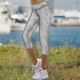 Спортен дамски клин 7/8 White marble 13703