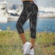 Спортен дамски клин 7/8 Black marble 13704