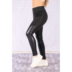 Спортно елегантен дамски клин с кожени елементи