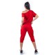 Спортен дамски комплект с потур в цвят червен