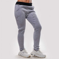 Спортно ватирано дамско долнище в сиво