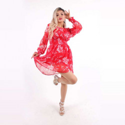 Стилна дамска рокля от шифон Карлот