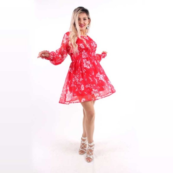 Стилна дамска рокля от шифон Карлот