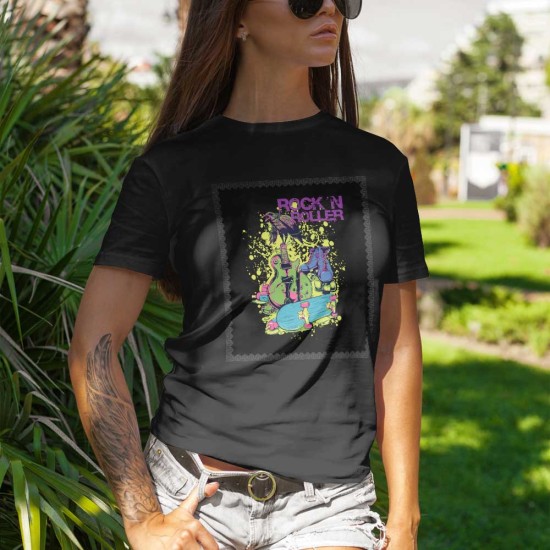 Едноцветнa дамскa тенискa с платка ROCKIN ROLLER
