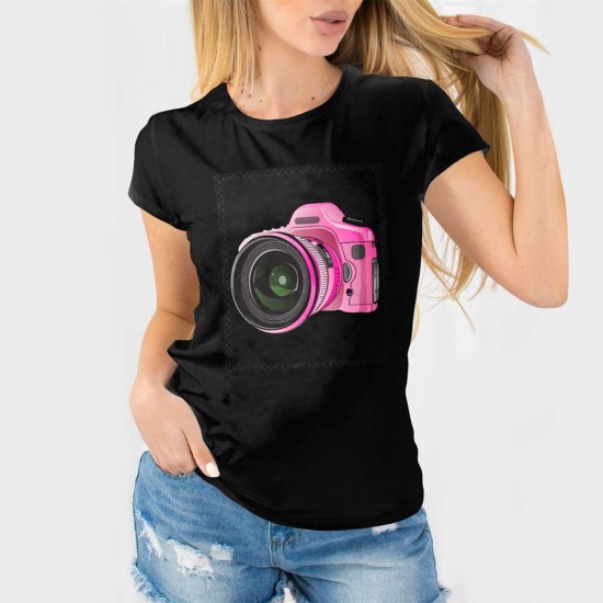 Едноцветнa дамскa тенискa с платка PHOTO CAMERA
