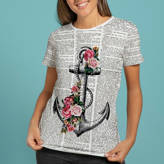 Уникална дамска тениска с авторски 3D дизайн Anchor