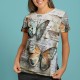 Уникална дамска тениска с авторски 3D дизайн Butterflies