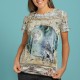 Уникална дамска тениска с авторски 3D дизайн Пълнолуние