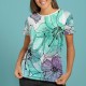 Уникална дамска тениска с авторски 3D дизайн Цветя