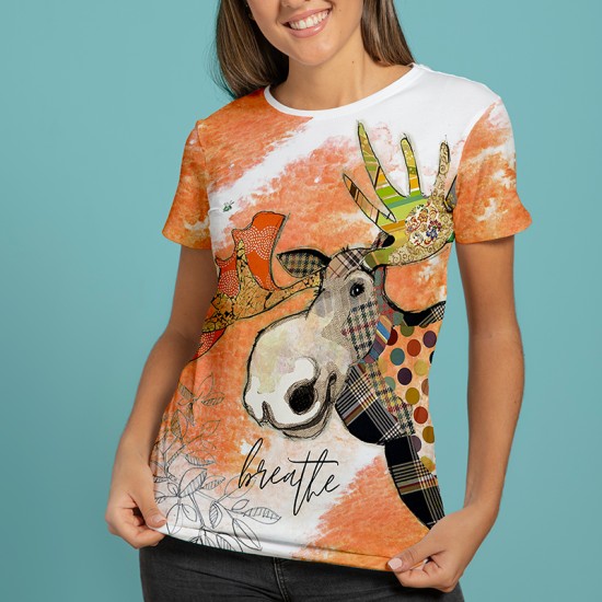 Уникална дамска тениска с авторски 3D дизайн Moose