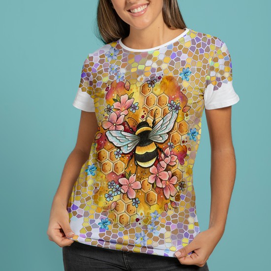 Уникална дамска тениска с авторски 3D дизайн Bee