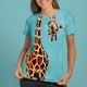 Уникална дамска тениска с авторски 3D дизайн Funny Giraffe
