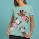 Уникална дамска тениска с авторски 3D дизайн Bubble gum party