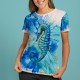 Уникална дамска тениска с авторски 3D дизайн Морско конче