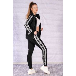 Български спортен екип със сребрист кант в черно