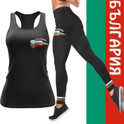 Ефектен дамски спортен комплект с национален принт 12483 