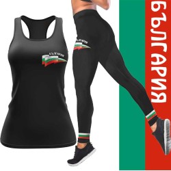 Ефектен дамски спортен комплект с национален принт 12483  Ефектен дамски спортен комплект с национален принт 12483