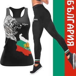 Ефектен дамски спортен комплект с национален принт 12484