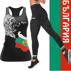 Ефектен дамски спортен комплект с национален принт 12484