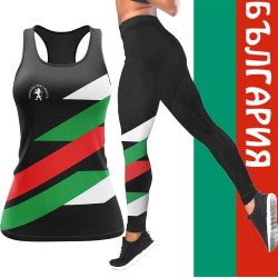 Ефектен дамски спортен комплект с национален принт 12485