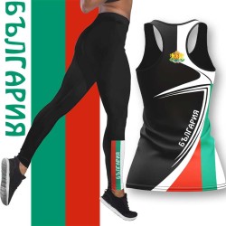 Ефектен дамски спортен комплект с национален принт 12486