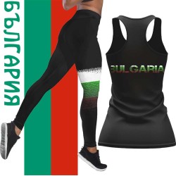 Ефектен дамски спортен комплект с национален принт 12489