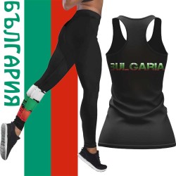 Ефектен дамски спортен комплект с национален принт 12490