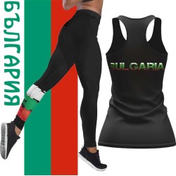 Ефектен дамски спортен комплект с национален принт 12490