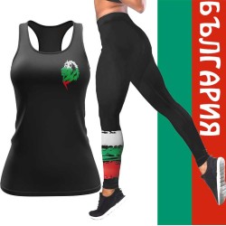 Ефектен дамски спортен комплект с национален принт 12490