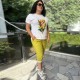 Спортен дамски комплект с 7/8 панталон Colorful flower