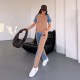 Дамски спортен комплект с дънкови елементи Селесте в кафяв цвят