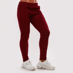 Спортно ватирано дамско долнище в бордо