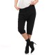 Дамски спортно-елегантен панталон 7/8 тип потур в черен цвят