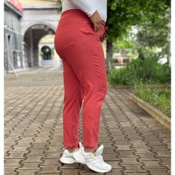 Комфортен макси панталон Ева в цвят корал