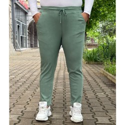 Комфортен макси панталон Ева в зелен цвят