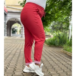 Комфортен макси панталон Силвия в цвят корал