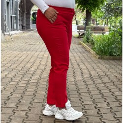 Комфортен макси панталон Ева в червен цвят