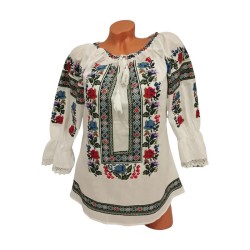 Дамска блуза с бродирана шевица и 3/4 ръкав 13400