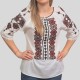 Дамска блуза с бродирана шевица и 3/4 ръкав 13411