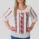 Дамска блуза с бродирана шевица и 3/4 ръкав 13416