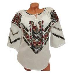 Дамска блуза с бродирана шевица и 3/4 ръкав 13404 Дамска блуза с бродирана шевица и 3/4 ръкав 13404