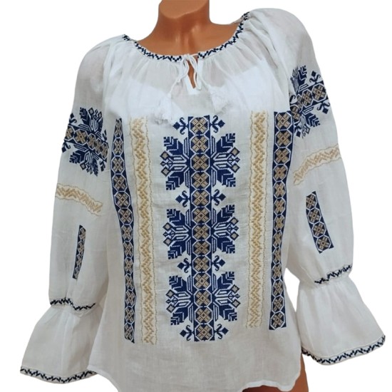 Дамска блуза с дълъг ръкав и стилна бродерия 13828