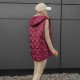 Дамски елек с качулка Фиона в цвят бордо