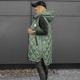 Дамски двулицев елек с качулка Дивена в тъмнозелен цвят