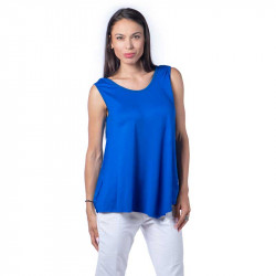 Дамски потник в полуклош в цвят кралско син