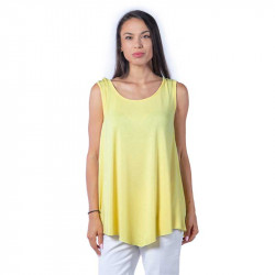 Дамски потник в полуклош в цвят жълто